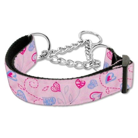 UNCONDITIONAL LOVE Crazy Hearts Nylon Collars Martingale Light Pink Large UN763551